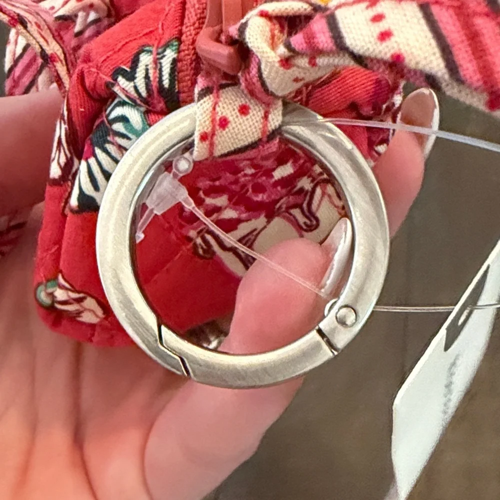 Anthropologie Vera Bradley Red and Cream Bag with Silver Accent
